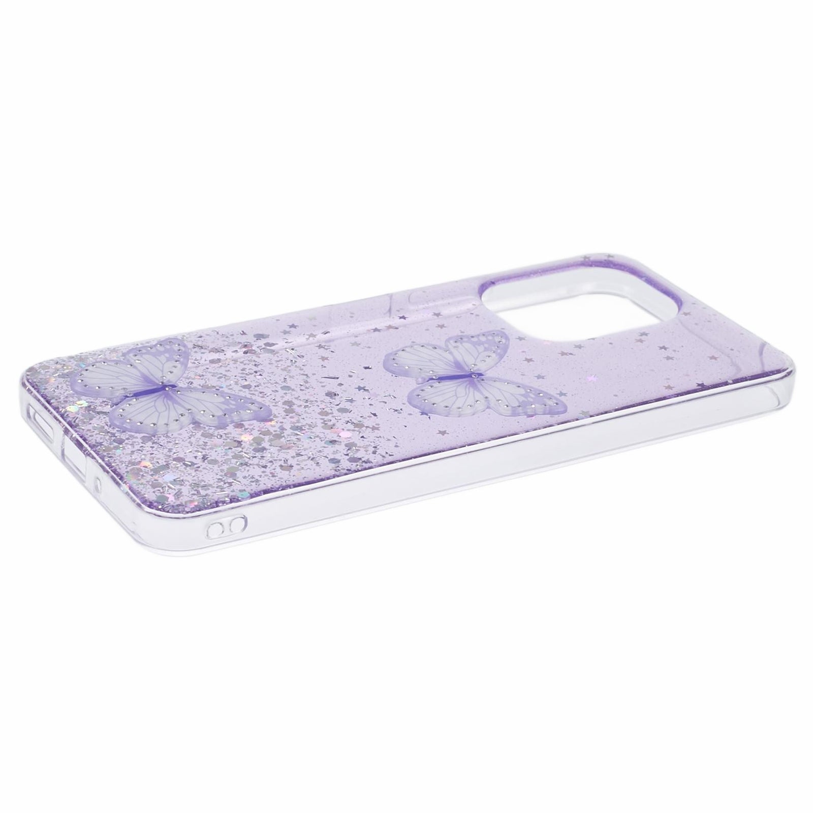 AW Series For Xiaomi Redmi 13C 4G / Poco C65 4G Phone Case TPU+PVC Butterfly Cover - Purple AW Series For Xiaomi Redmi 13C 4G / Poco C65 4G Phone Case TPU+PVC Butterfly Cover - Purple